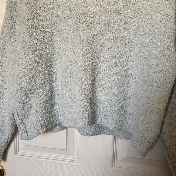 Forever 21 blue cropped teddy sweater - Picture 3 of 8